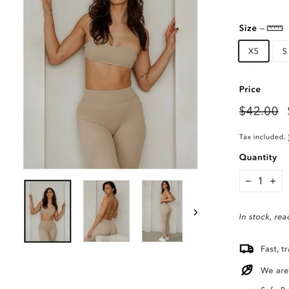 NWT Stacci Athletics Bandeau Bra - Nude Tan Bralette XS - Picture 6 of 9